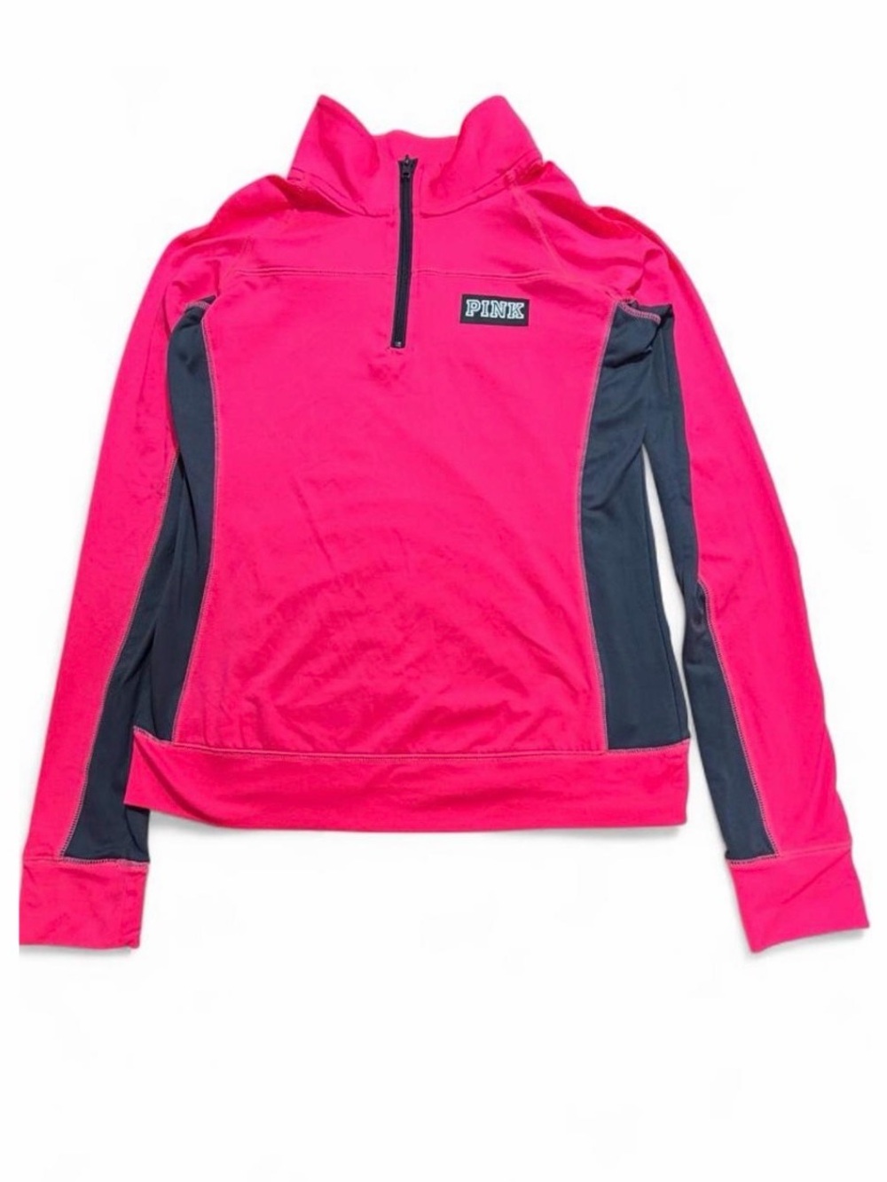 Victoria’s Secret PINK Hot Pink Quarter Zip Pullover Small